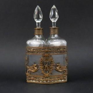 Appraisal: Antique French Empire Style Liquor Tantalus Antique French Empire Style