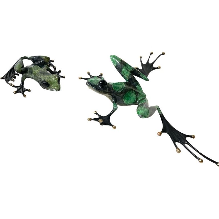 Appraisal: Tim Cotterill England b Signature Frogs Pair of bronze sculptures