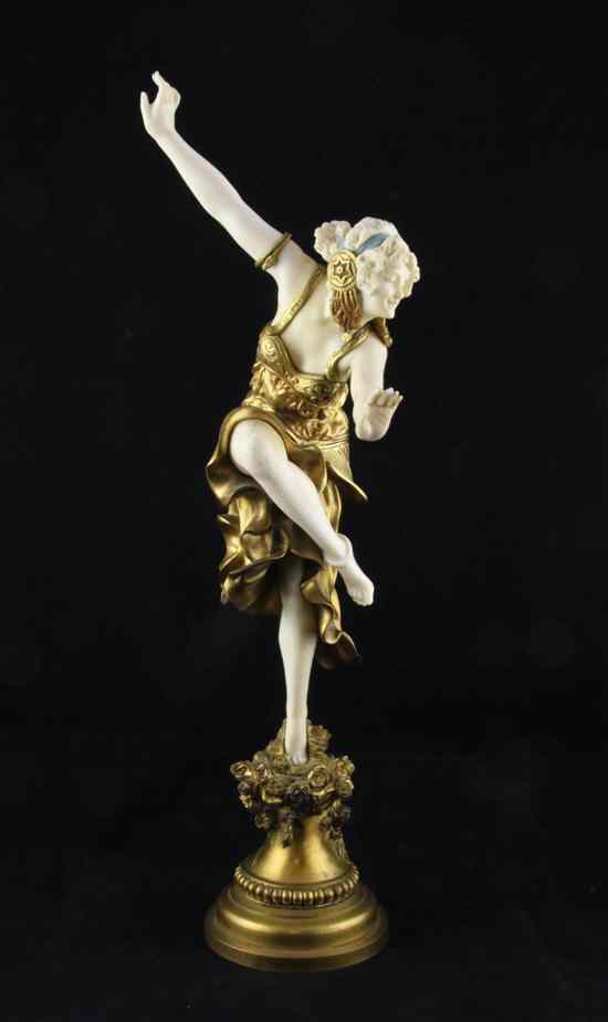 Appraisal: Claire Jeanne Roberte Colinet - a gilt bronze and ivory