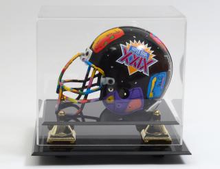 Appraisal: PETER MAX PAINTED MINIATURE FOOTBALL HELMET Super Bowl XXIX Signed