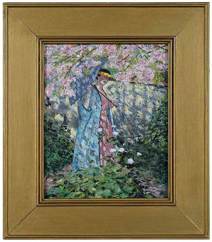 Appraisal: After Frederick Carl Frieseke early th century Sunlight through the