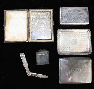 Appraisal: Lot Of Small Decorative Sterling And Silver Accessories incl hammered