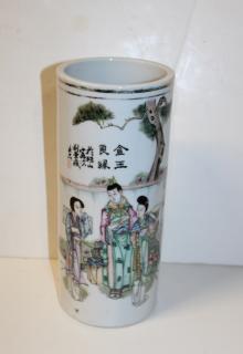 Appraisal: Chinese porcelain hat stand h x dia Chinese porcelain hat