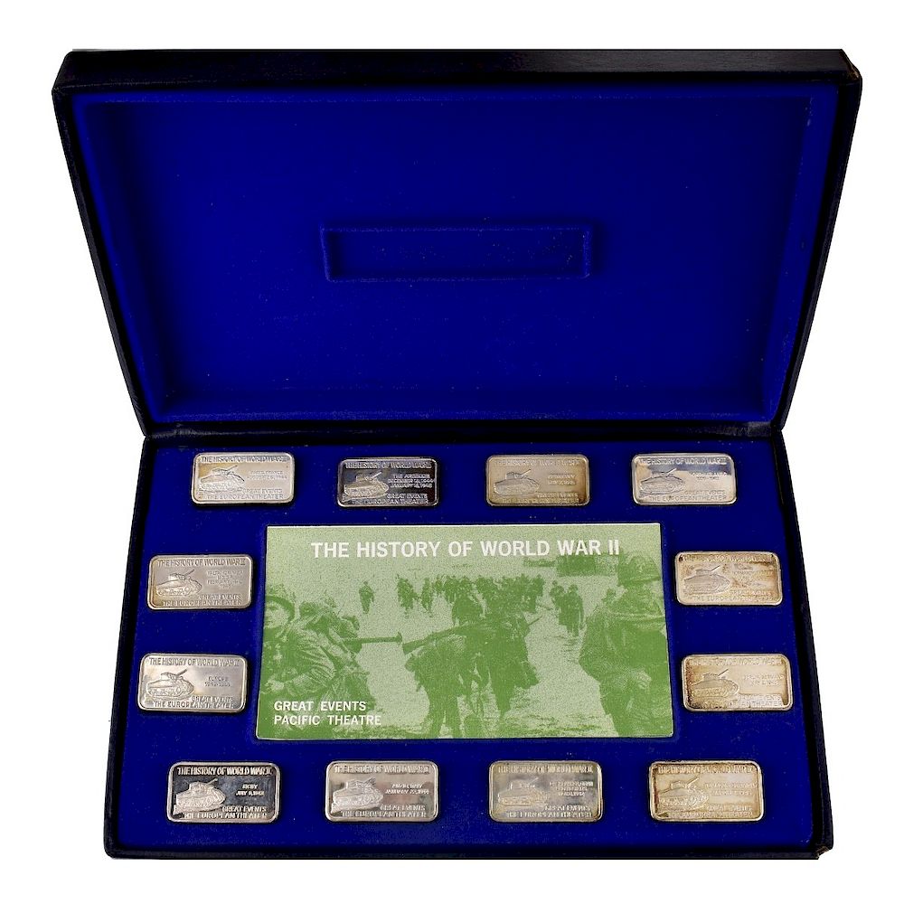 Appraisal: WWII Sterling Silver Bars The Lincoln Mint Set of solid