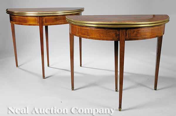 Appraisal: An Empire Inlaid Mahogany and Brass-Mounted Games Table early th