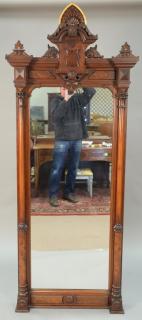 Appraisal: Victorian walnut pier mirror ht in wd in Victorian walnut