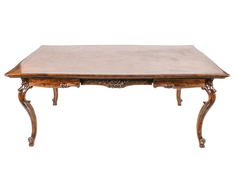 Appraisal: FRENCH PROVINCIAL STYLE WALNUT WRITING TABLElate th century the carved