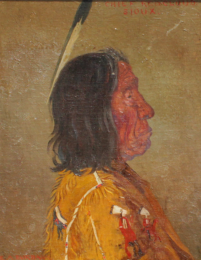 Appraisal: BURBANK Elbridge Ayer American - ''Chief Red Cloud'' Sioux Oil