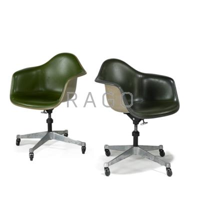 Appraisal: CHARLES AND RAY EAMES HERMAN MILLER Pair of swivel armchairs