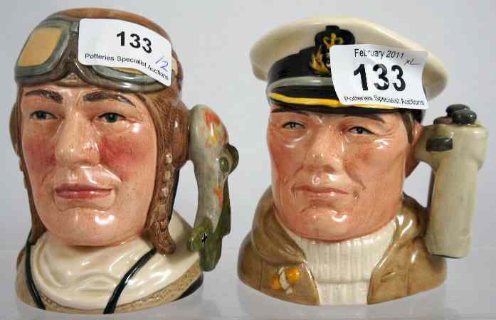 Appraisal: Royal Doulton Character Jugs The Sailor D and The Airman