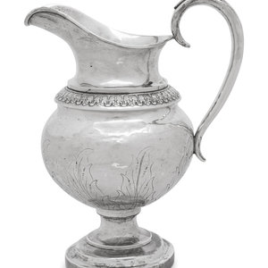 Appraisal: An American Coin Silver Water Pitcher Jones Lows and Ball