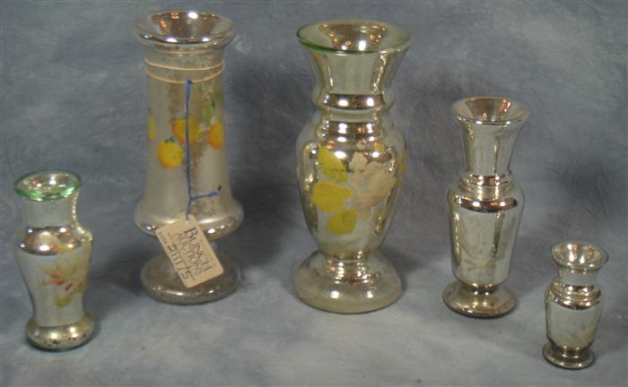 Appraisal: mercury glass vases to tall Estimate -