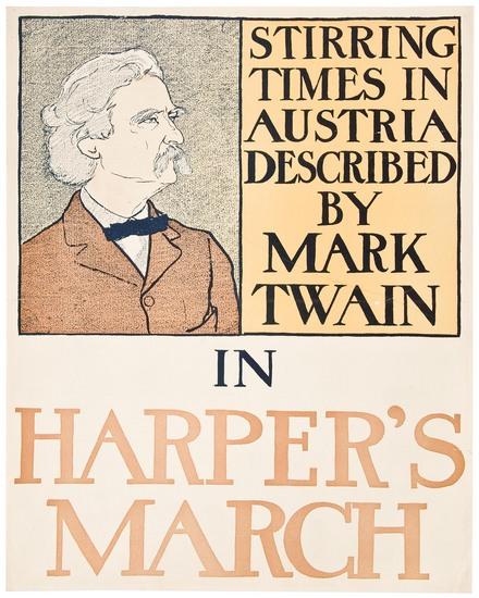 Appraisal: TWAIN Mark - CLEMENS Samuel - Harper's Monthly promotional broadside