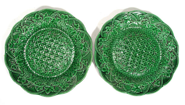 Appraisal: Two Victorian Wedgwood Majolica plates moulded with lattice work to