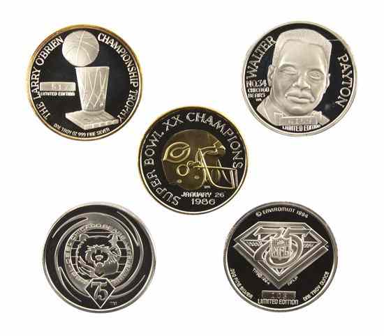 Appraisal: A Group of Sports Related One Ounce Silver Rounds comprising