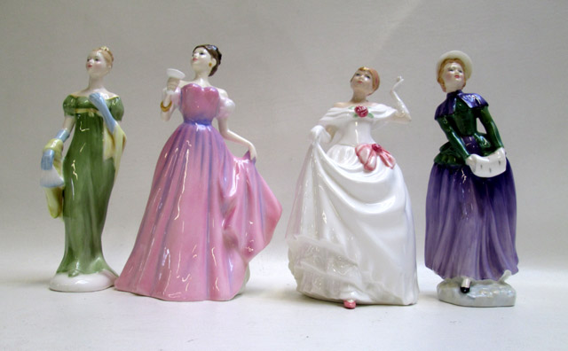 Appraisal: FOUR ROYAL DOULTON FIGURINES consisting of Congratulations To You HN