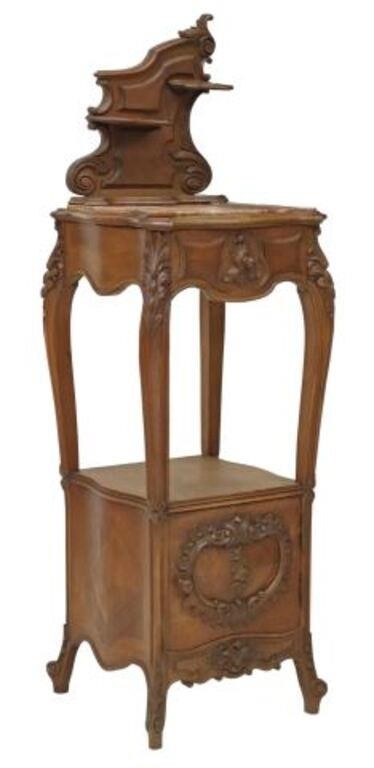 Appraisal: French Louis XV style matched veneer nightstand early th c