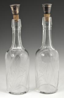 Appraisal: Pair of Cut Glass Liqueur Bottles early th c with