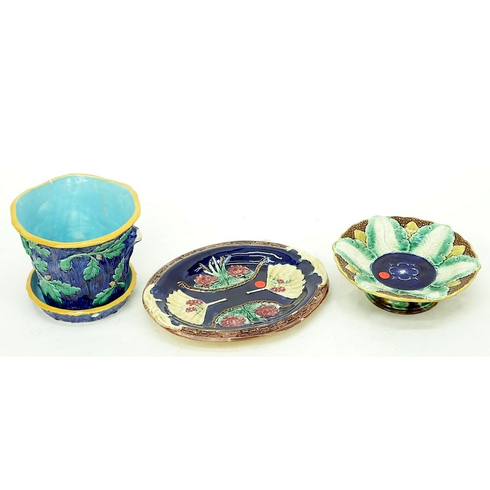 Appraisal: Four Pieces Majolica Four Pieces Vintage and Antique Majolica Lot