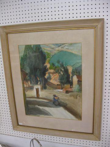 Appraisal: Dr Teadoro Nunez Ureta Watercolors figure along the road in