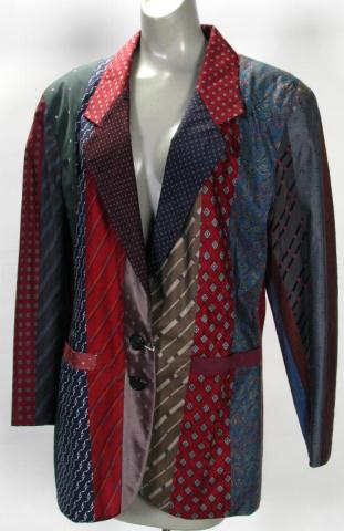 Appraisal: Lot of two jackets Custom made from men's neck ties