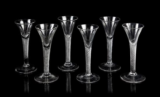 Appraisal: Sale Lot A Group of Six English Wine Goblets circa