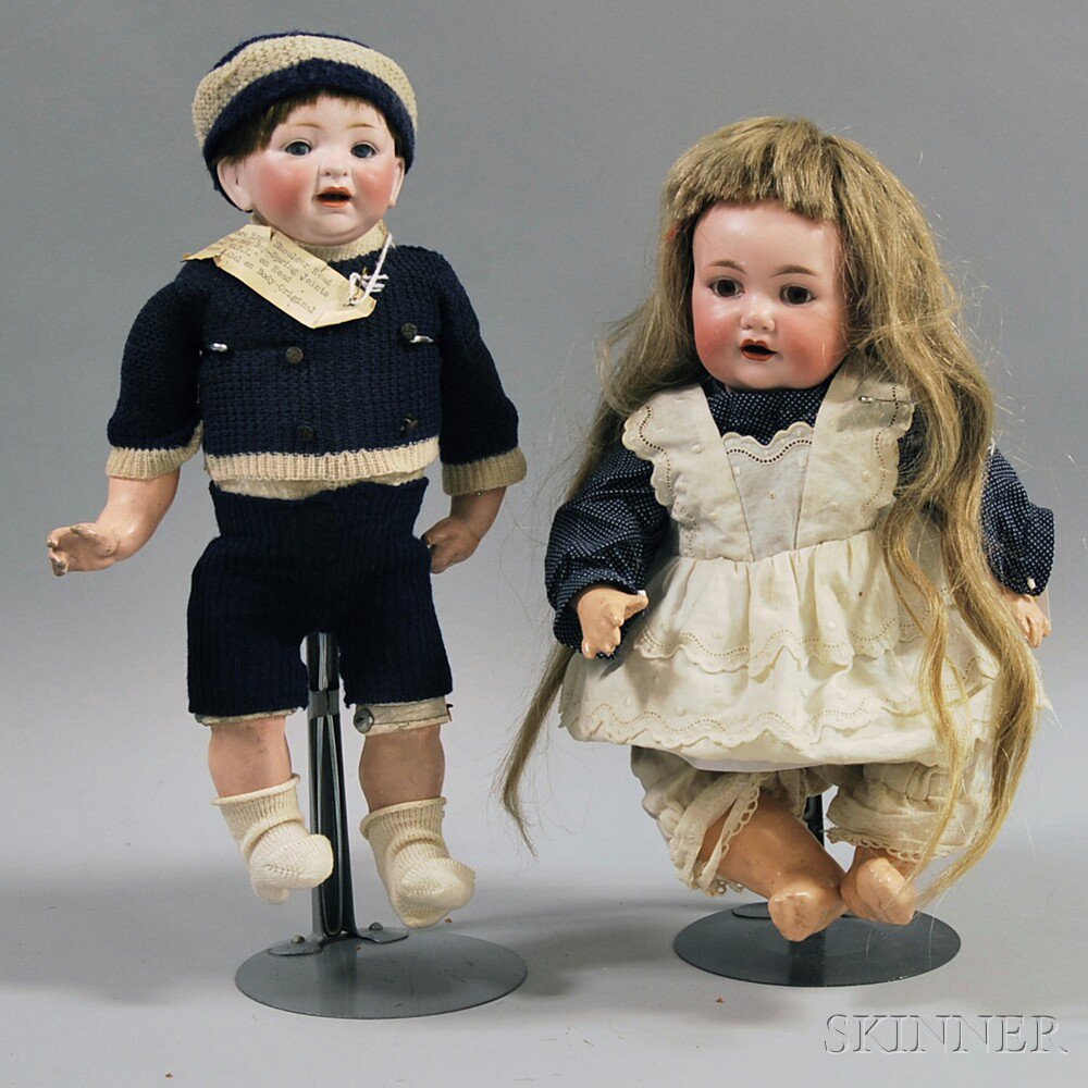 Appraisal: Two German Bisque Head Character Baby Dolls early th century