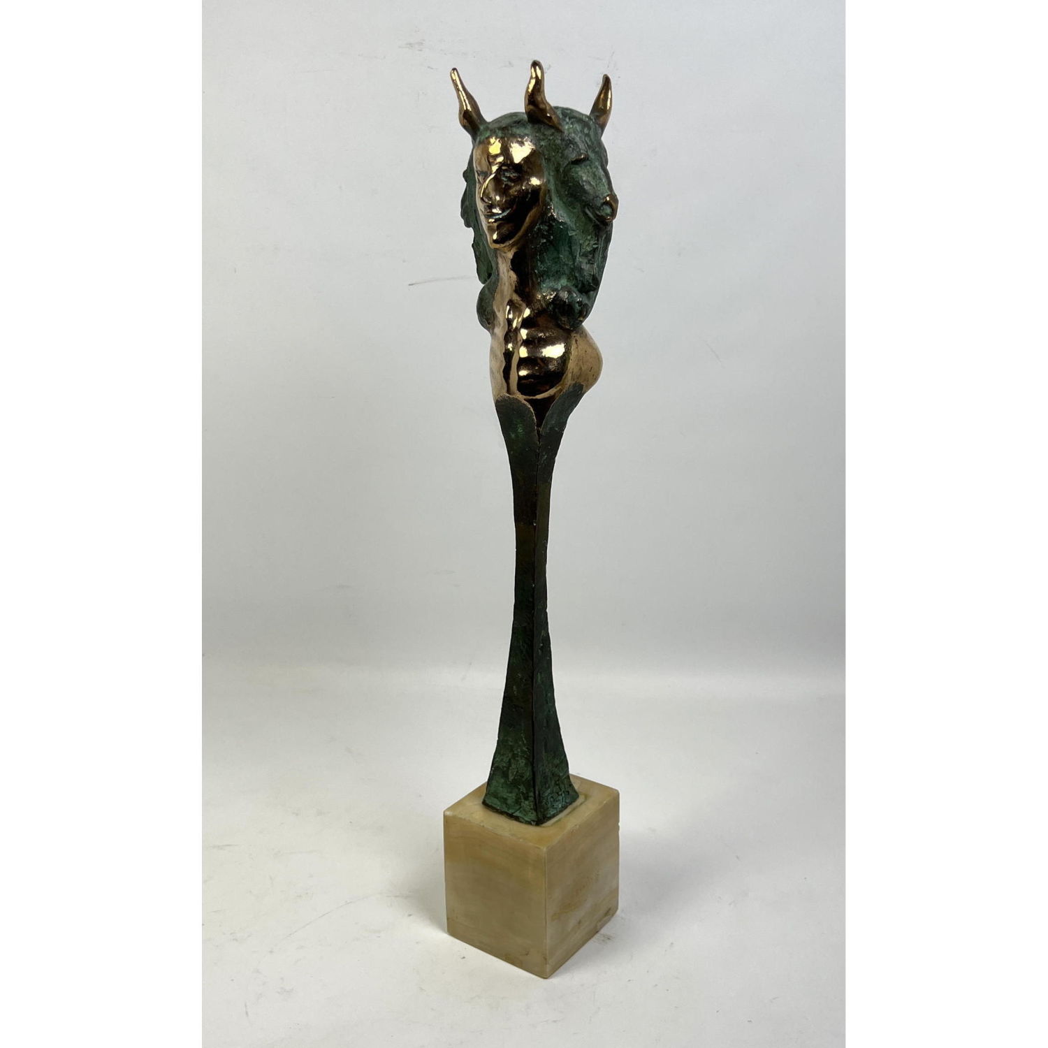 Appraisal: After Salvador Dali Bronze Sculpture on Marble Base Marked Dali