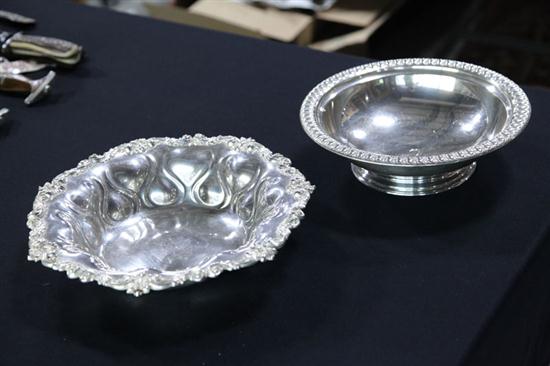 Appraisal: TWO STERLING SILVER BOWLS Footed bowl with oval motif on