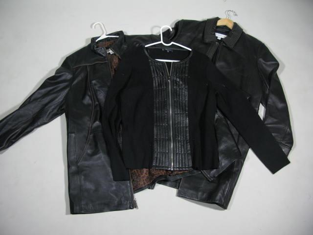 Appraisal: Ladies Leather Jackets and Sweater zip up sweater by AK