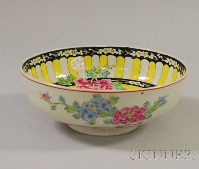 Appraisal: Nippon Enameled Porcelain Footed Bowl dia in