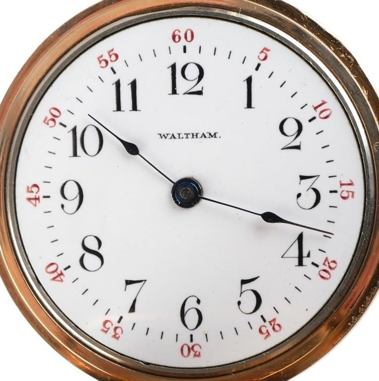 Appraisal: American Waltham K yellow gold pocket watch Open face case