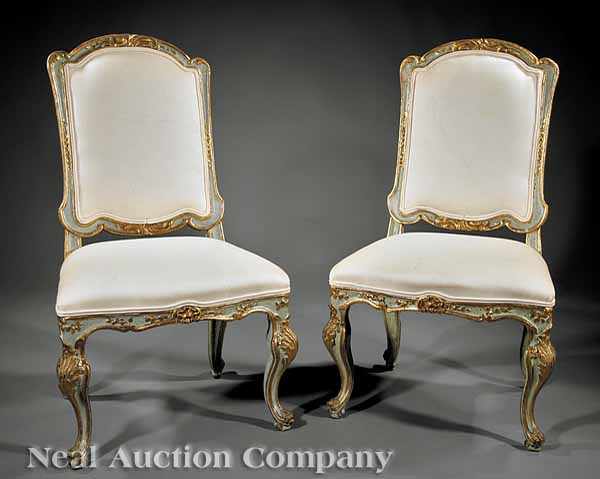 Appraisal: A Pair of Antique Italian Rococo Carved and Painted Side