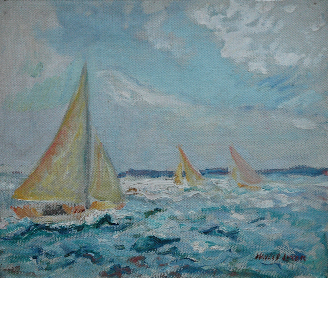 Appraisal: Hayley Lever American - Boat Races Marblehead Massachusetts Signed Hayley