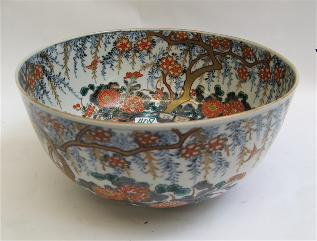 Appraisal: JAPANESE IMARI PORCELAIN BOWL hand painted under glaze in traditional