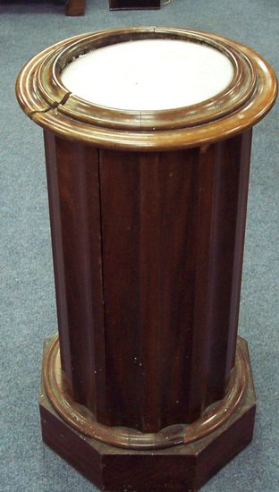 Appraisal: A Victorian mahogany pot stand of plinth form the marble