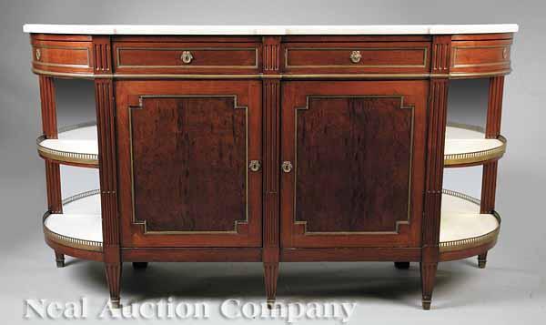 Appraisal: An Antique Louis XVI-Style Mahogany and Brass Mounted Console Desserte