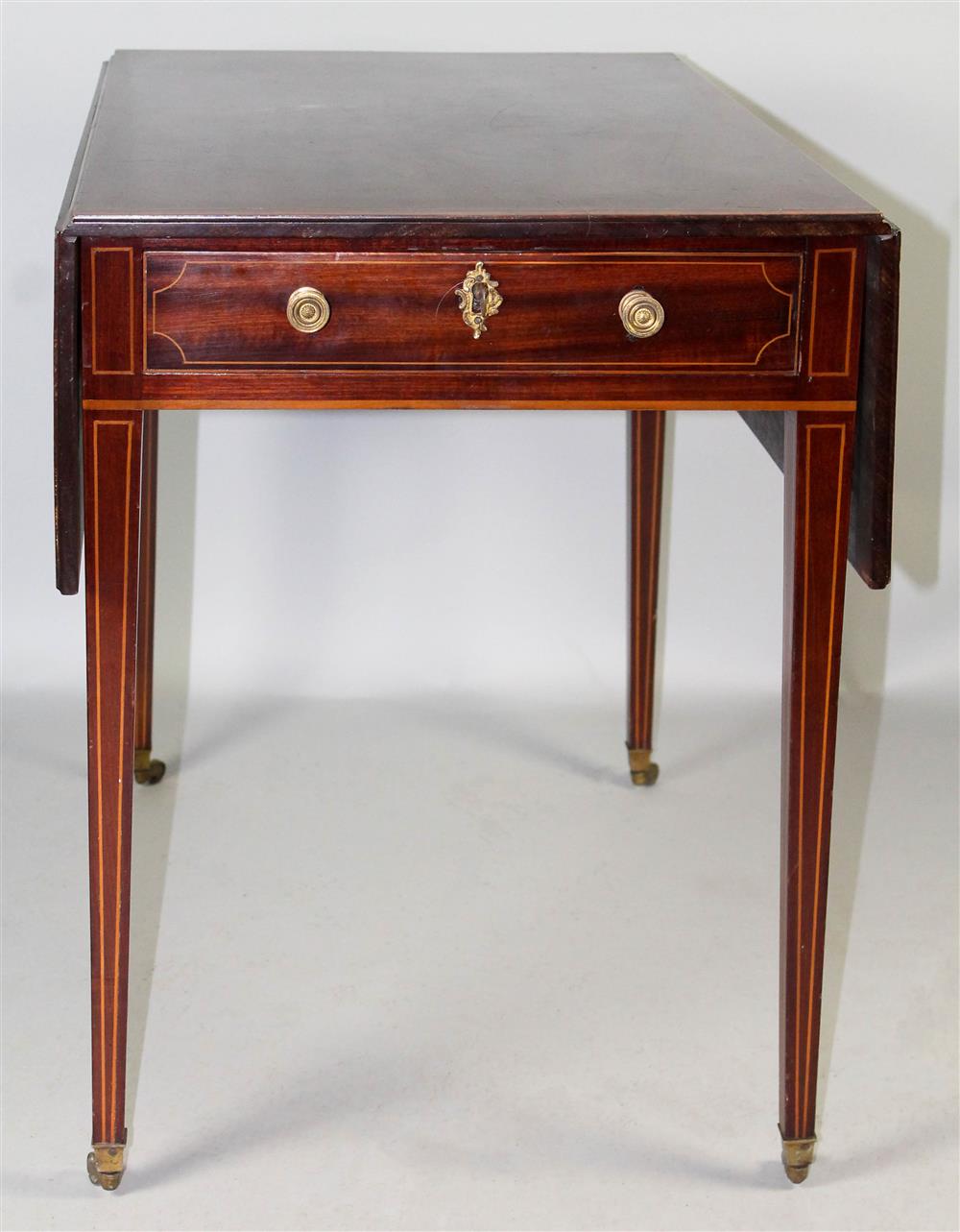 Appraisal: GEORGE III INLAID MAHOGANY PEMBROKE TABLE ca the rectangular top