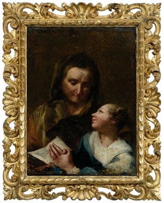 Appraisal: Old Master painting Florentine frame Mary instructing the child Jesus