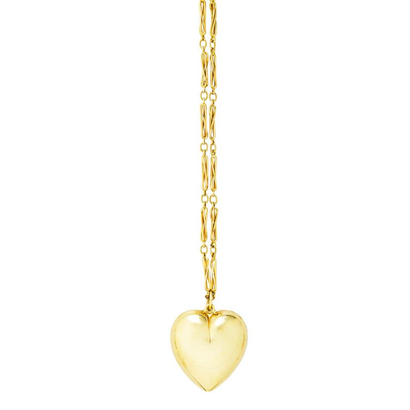 Appraisal: K YELLOW GOLD HEART PENDANT ON CHAIN Condition Report