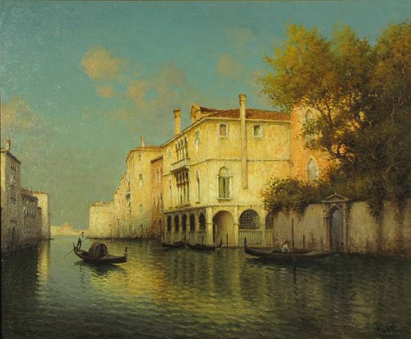 Appraisal: Vallin Hugo Golli Italian b A Venetian canal scene signed