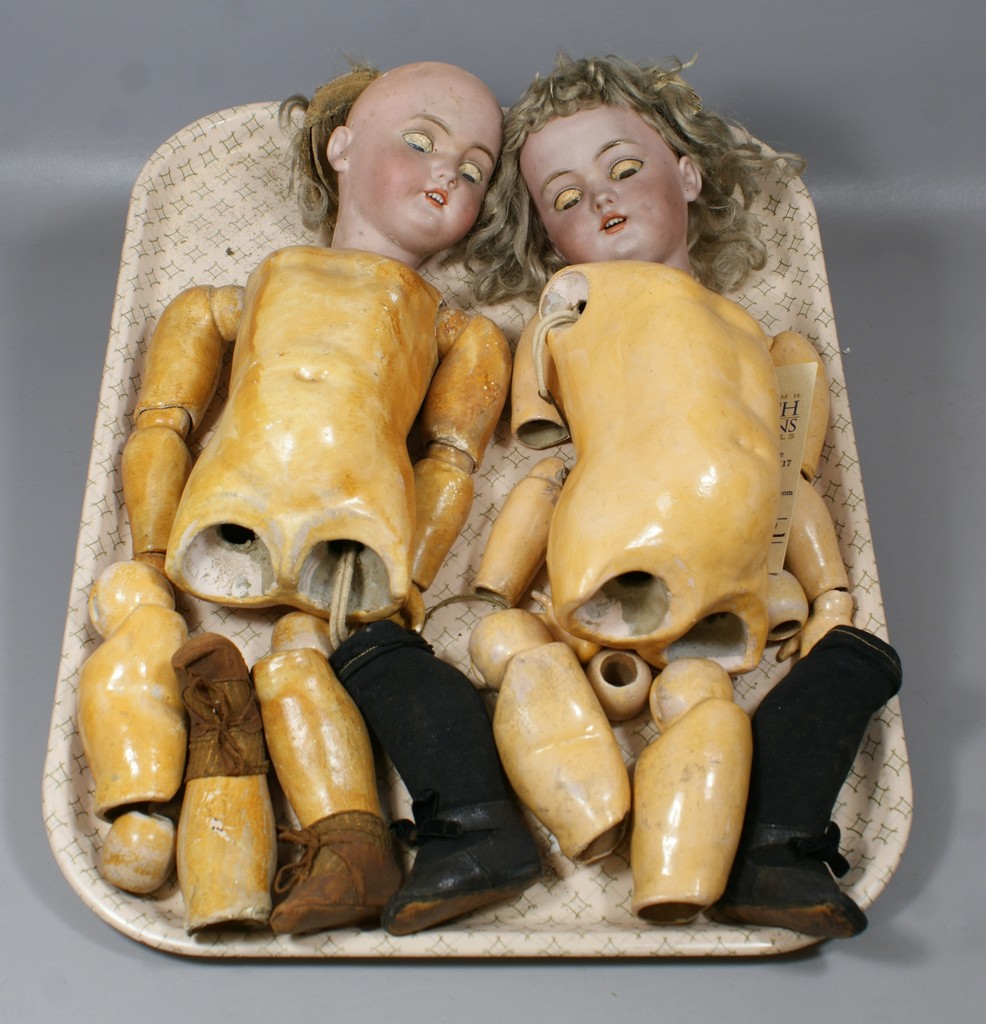 Appraisal: Simon and Halbig Bisque Socket Head dolls both incised S