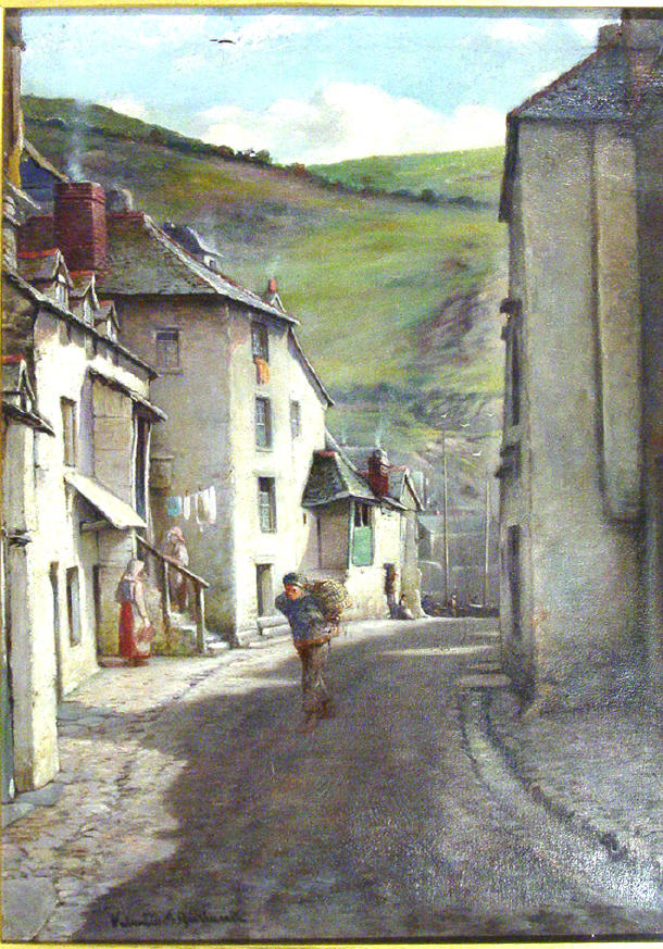 Appraisal: Valentine J Gullanil - Oil onto canvas of a Devon