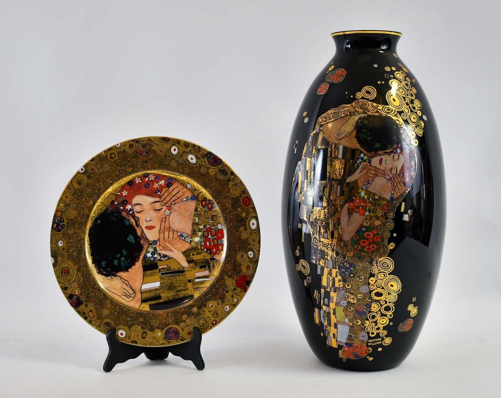 Appraisal: TWO CONTEMPORARY GOEBEL KLIMT RELATED ITEMSEach marked and titled on