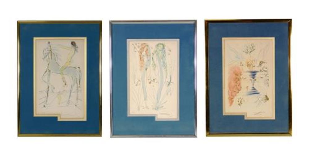 Appraisal: Three prints after Salvador Dali Spanish - each a color