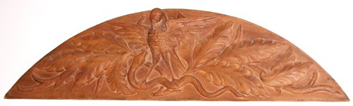 Appraisal: Artist Title Carved Wooden Eagle Relief Half-round Medium carved wood