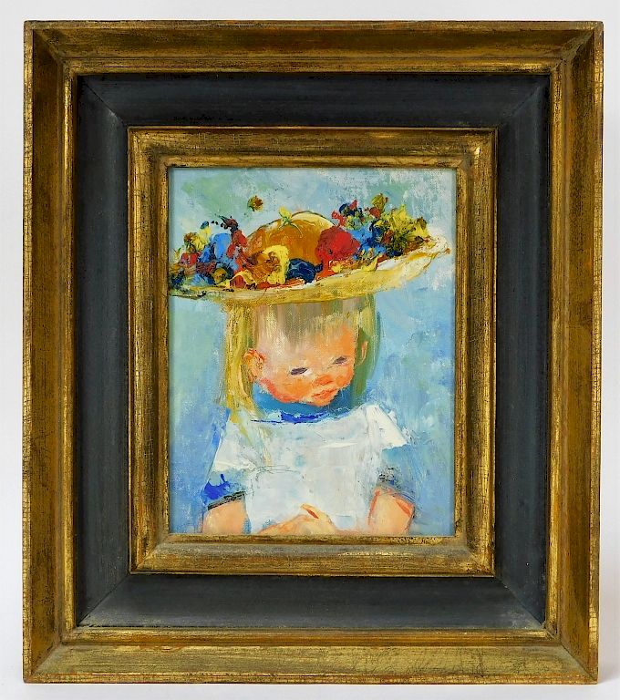 Appraisal: Mary Beich Impressionist Child Portrait Painting United States - Titled