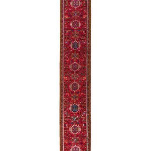 Appraisal: A Heriz Wool Runner th Century feet inches x feet