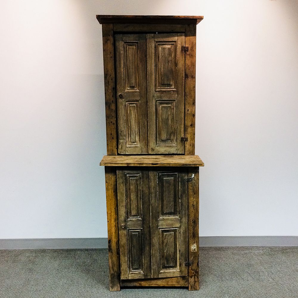 Appraisal: Country Scrubbed Pine Cupboard Country Scrubbed Pine Cupboard ht wd