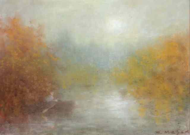 Appraisal: W MASON TH CENTURY ENGLISH SCHOOL An impressionist river landscape